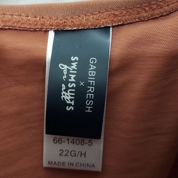 Gabifresh x Swimsuits For All Rose Gold One Piece Swimsuit Sz 22 G/H - Picture 6 of 12